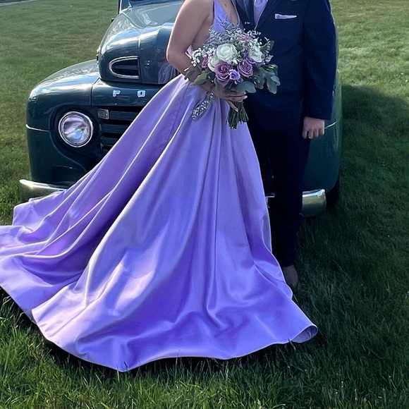 Sherri hill ball gown prom dress size 00 lilac - Picture 1 of 7